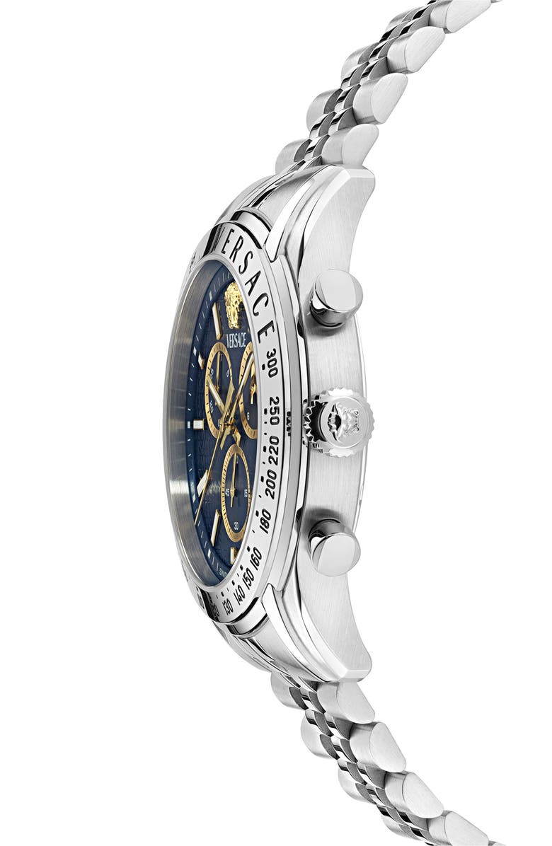 Versace Master Chronograph Bracelet Watch, 44mm, Alternate, color, Stainless Steel