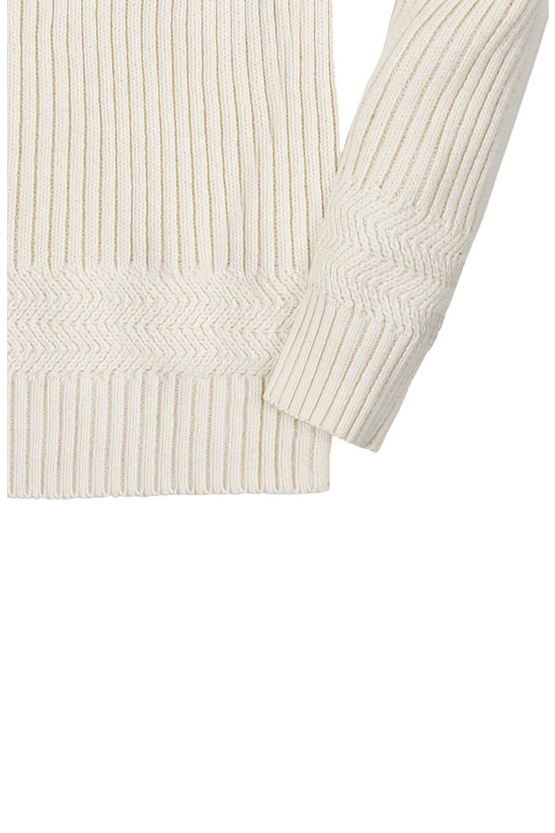 Baby Boys' Organic Herringbone Detail Crew Neck Sweater, Infant, Alternate, color, Ivory Herringbone Edge