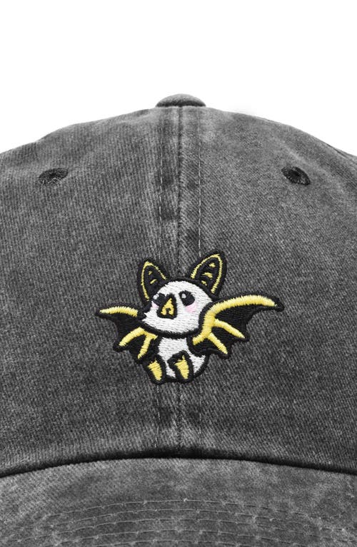 Dalix Honduran Bat Embroidered Dad Hat In Washed Black