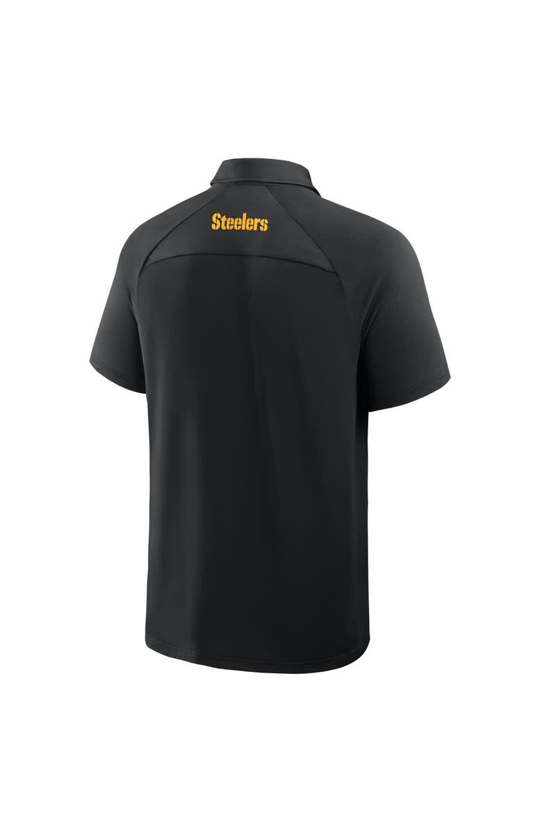 FANATICS Men's Fanatics Black Pittsburgh Steelers Back Around Raglan Polo, Alternate, color, Black