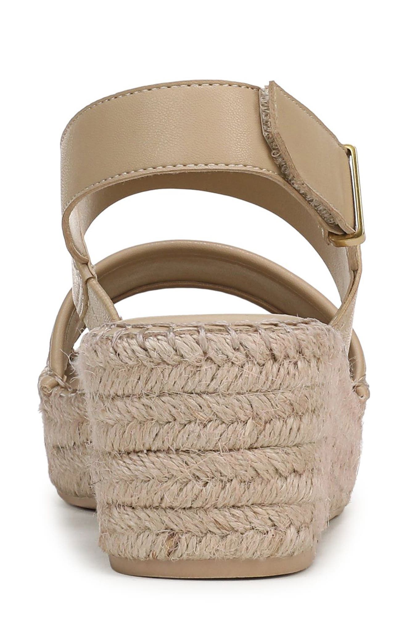 Parry Wedge Sandal, Alternate, color, NATURAL BEIGE FAUX LEATHER
