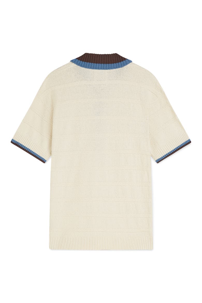 Loose Fit Contrast Trim Polo, Alternate, color, EGGNOG
