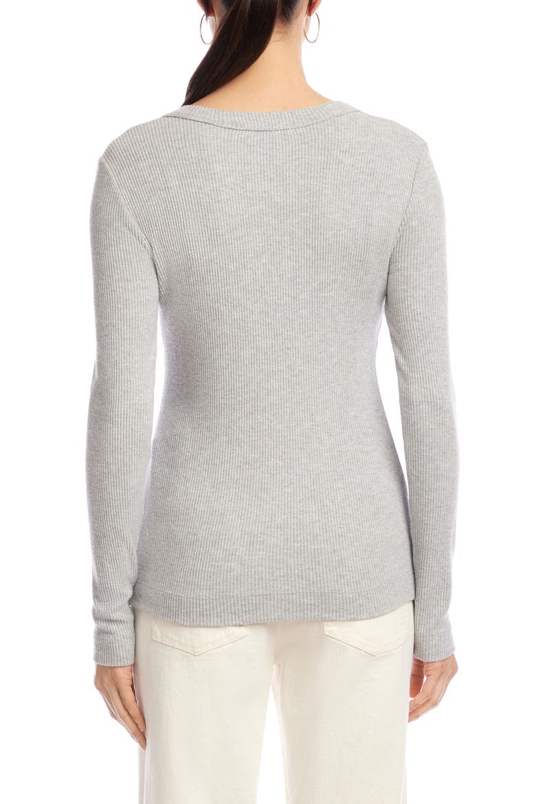 V-Neck Rib Top, Alternate, color, HEATHER GREY
