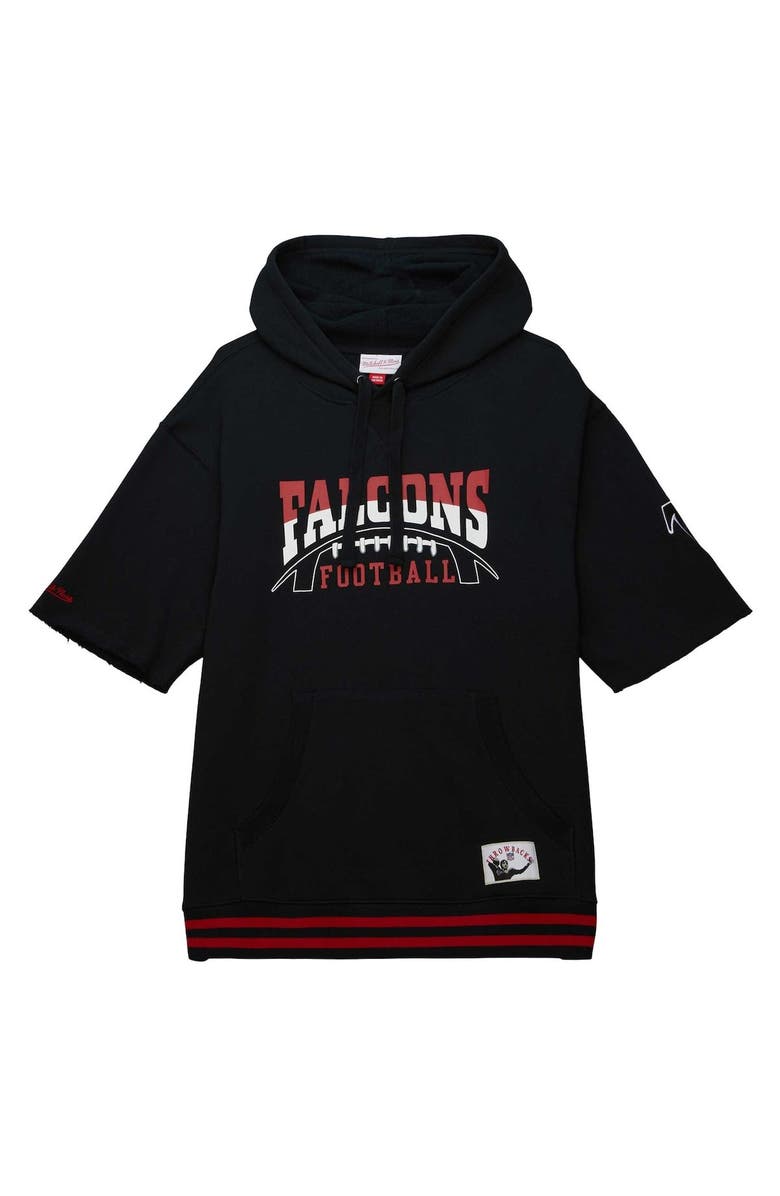 Mitchell & Ness Men's Mitchell & Ness Black Atlanta Falcons Pre-Game Short Sleeve Pullover Hoodie, Alternate, color, Black