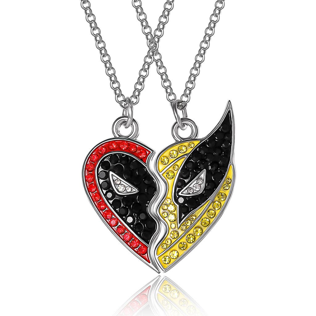 Marvel Deadpool And Wolverine Necklace, Set Of 2, 16+3 In Metallic