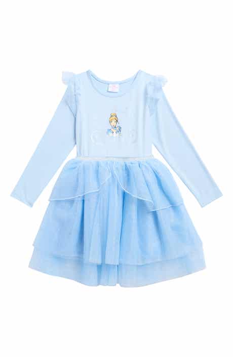 Happy Threads Kids' Disney Cinderella Ruffle Long Sleeve Tutu Party Dress