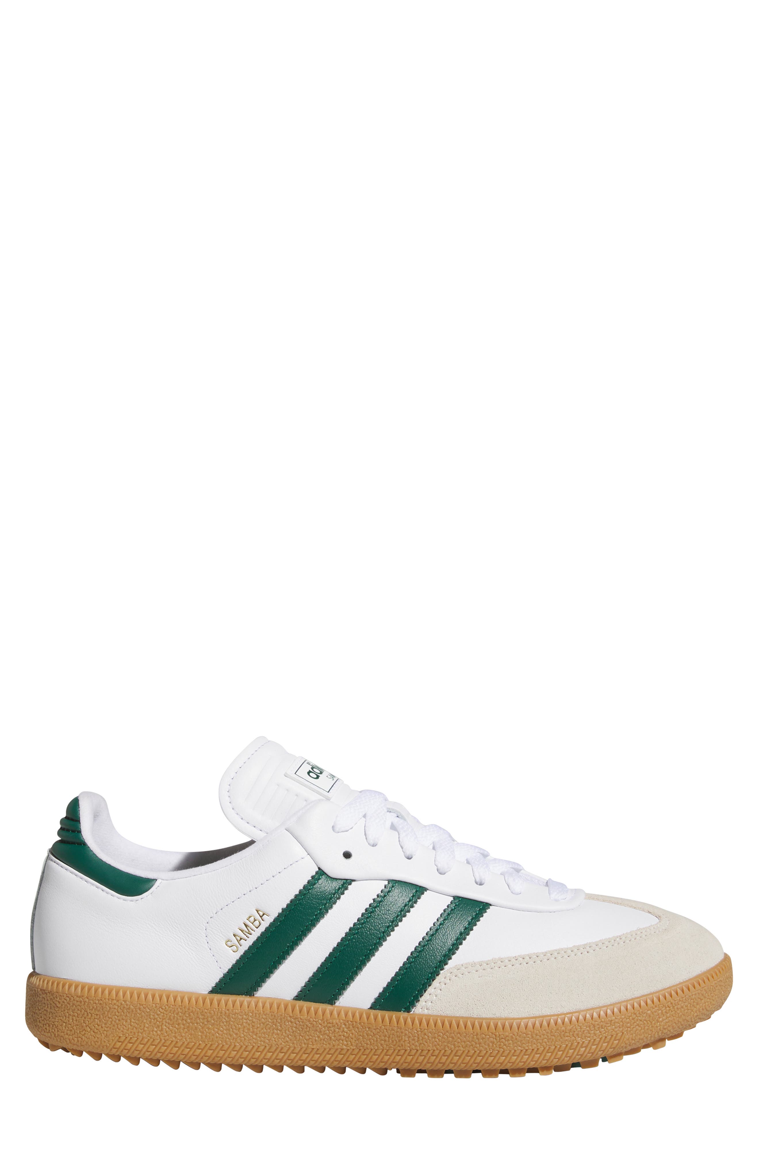 adidas Samba Lux Spikeless Golf Shoe, Alternate, color, Ftwwht/Cgr