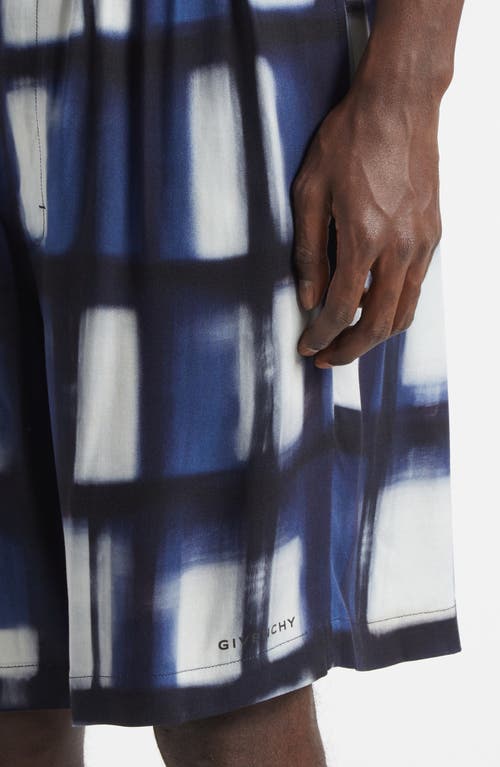 Givenchy Afternoon Light Print Elastic Waist Bermuda Shorts In Blue