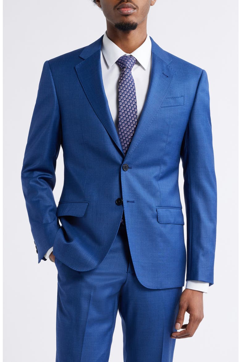 G Line Solid Blue Wool Suit, Alternate, color, HIGH BLUE