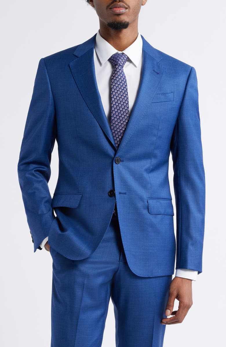 Emporio Armani G Line Solid Blue Wool Suit, Alternate, color, High Blue