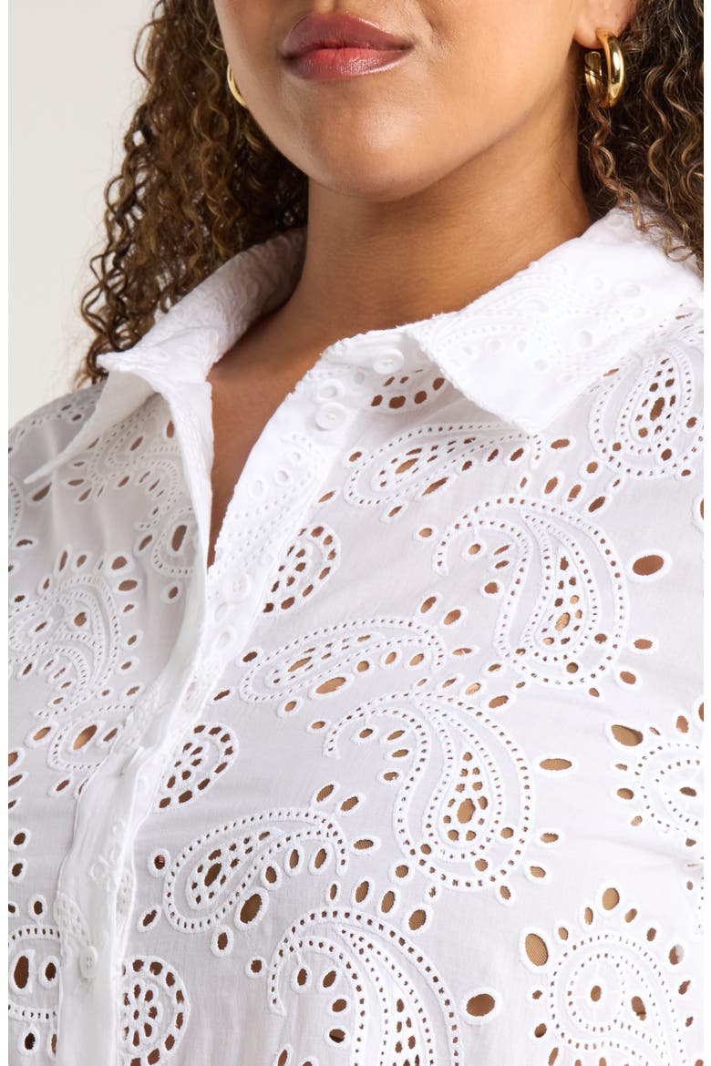 The Anglaise Stretch Poplin Shirt, Alternate, color, WHITE