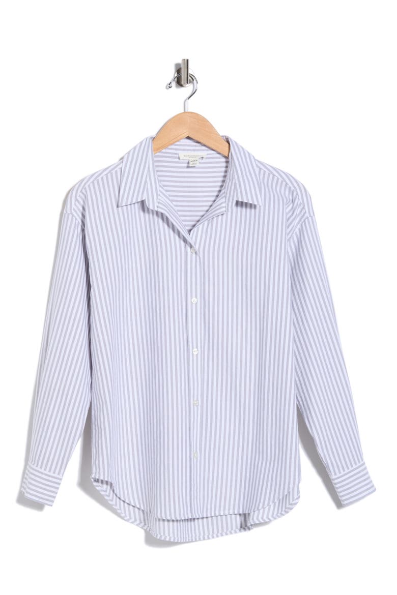 Cidney Oversize Cotton Button-Up Shirt, Alternate, color, MOON BEAM