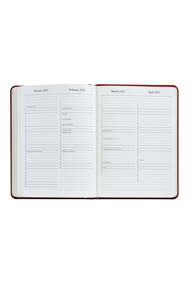 2026 Leather Desk Diary, Alternate, color, Black