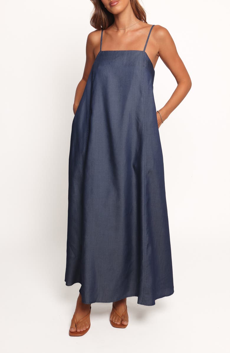 Petal & Pup Thelma Chambray Maxi Dress, Main, color, Chambray