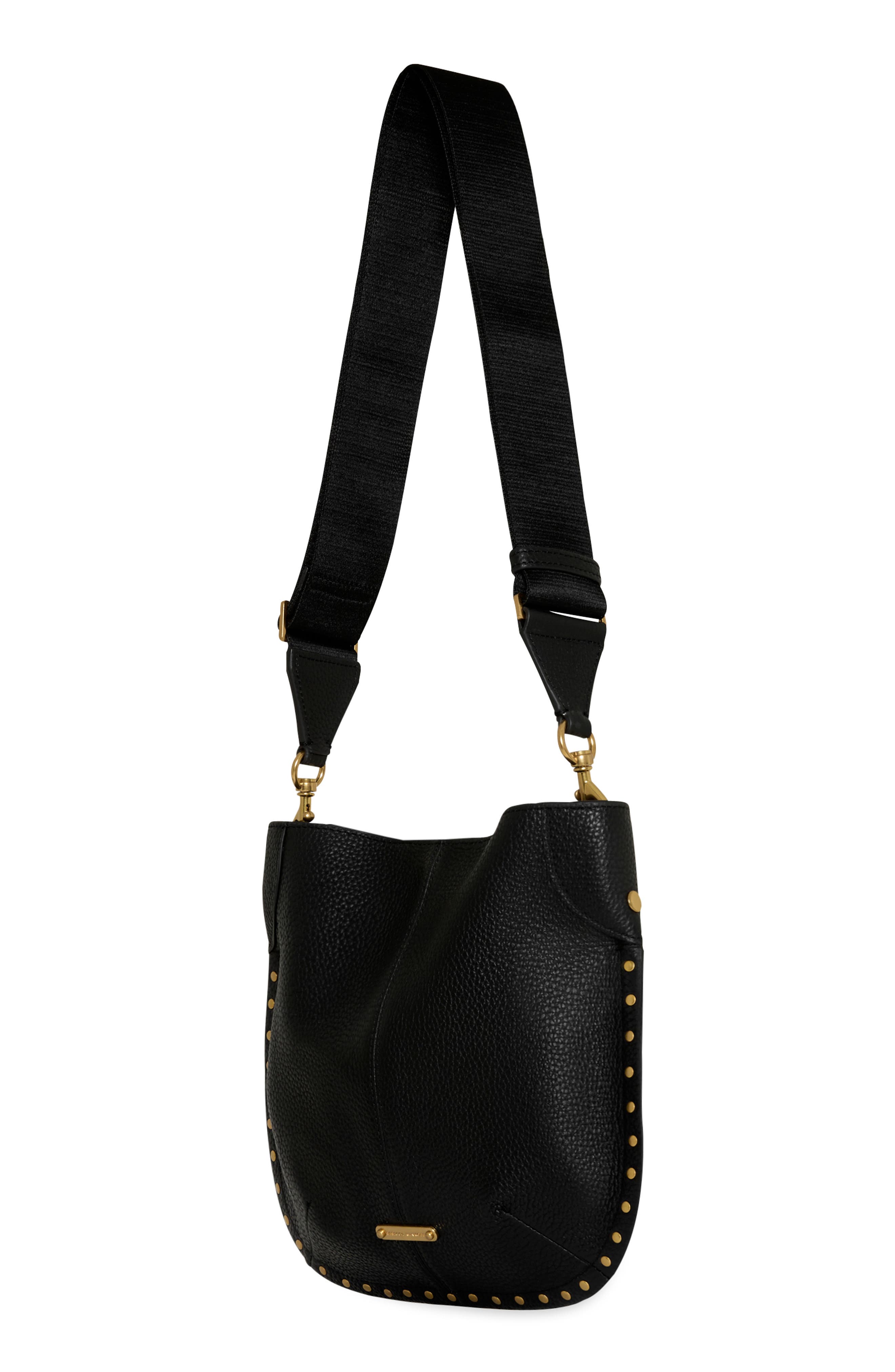 Darren Slim Leather Crossbody, Alternate, color, BLACK