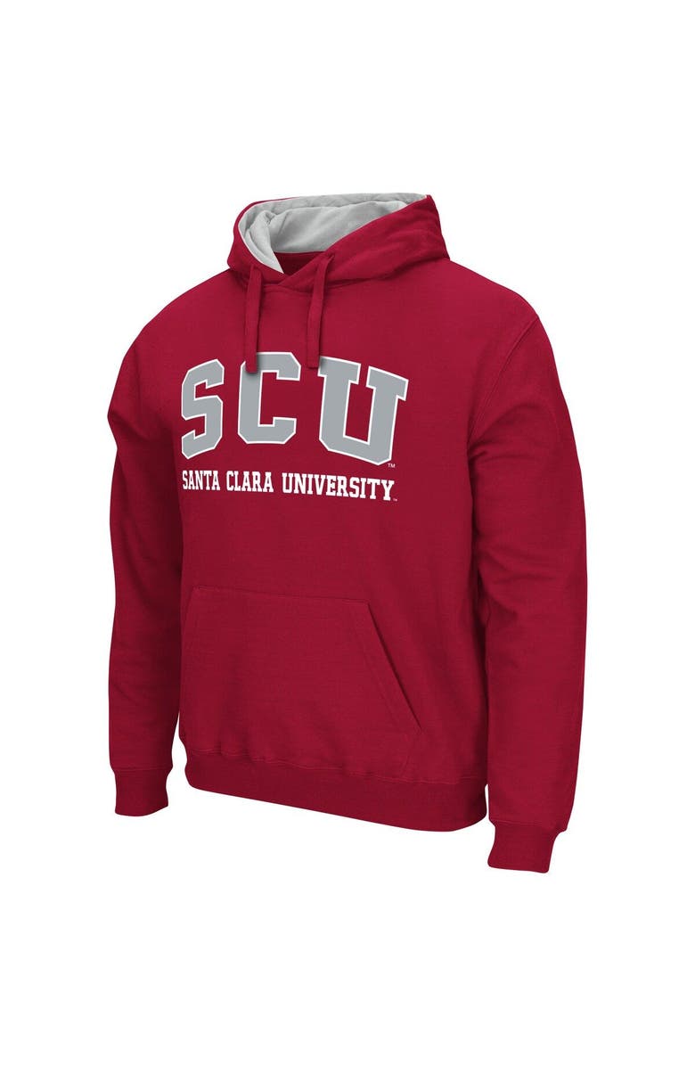 COLOSSEUM Men's Colosseum Red Santa Clara Broncos Arch & Logo 3.0 Pullover Hoodie, Alternate, color, 