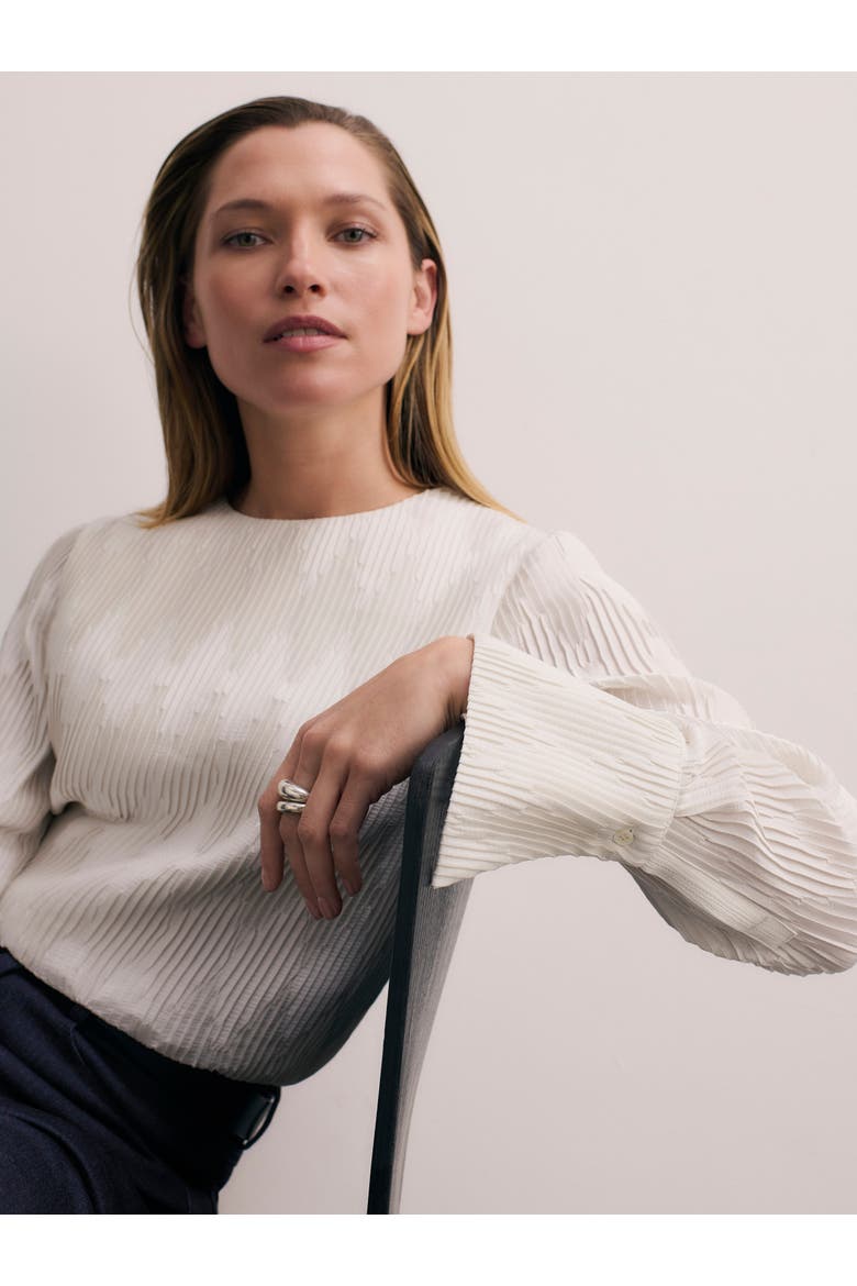 Ellesmere Plisse Blouse, Alternate, color, Ivory