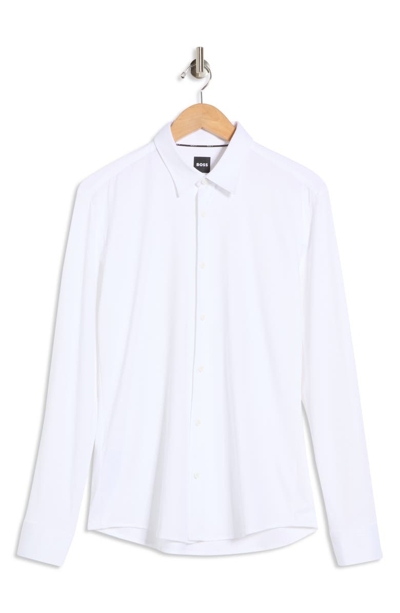 BOSS Slim Fit Roan Kent Button-Up Shirt, Main, color, White