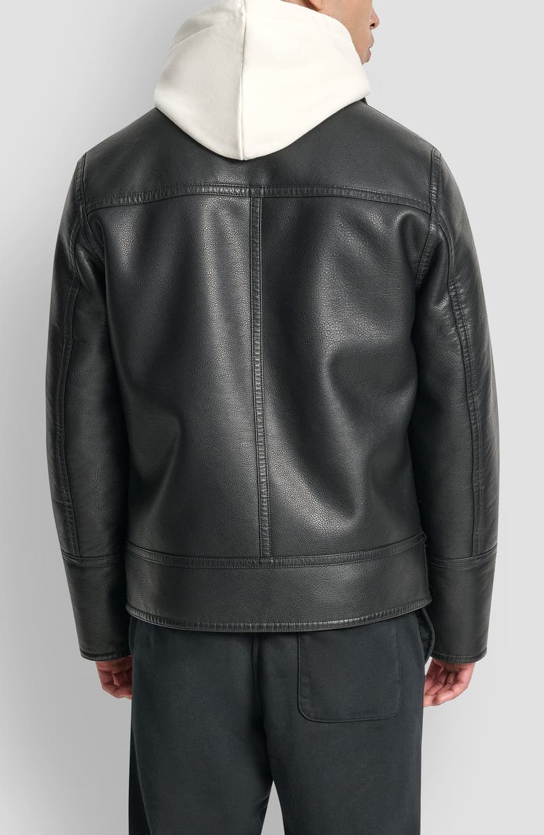 DKNY Faux Fur Lined Pebble Jacket, Alternate, color,