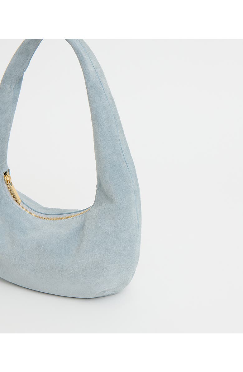 Mansur Gavriel Mini Gnocchi Suede Hobo Bag, Alternate, color, Baby Blue