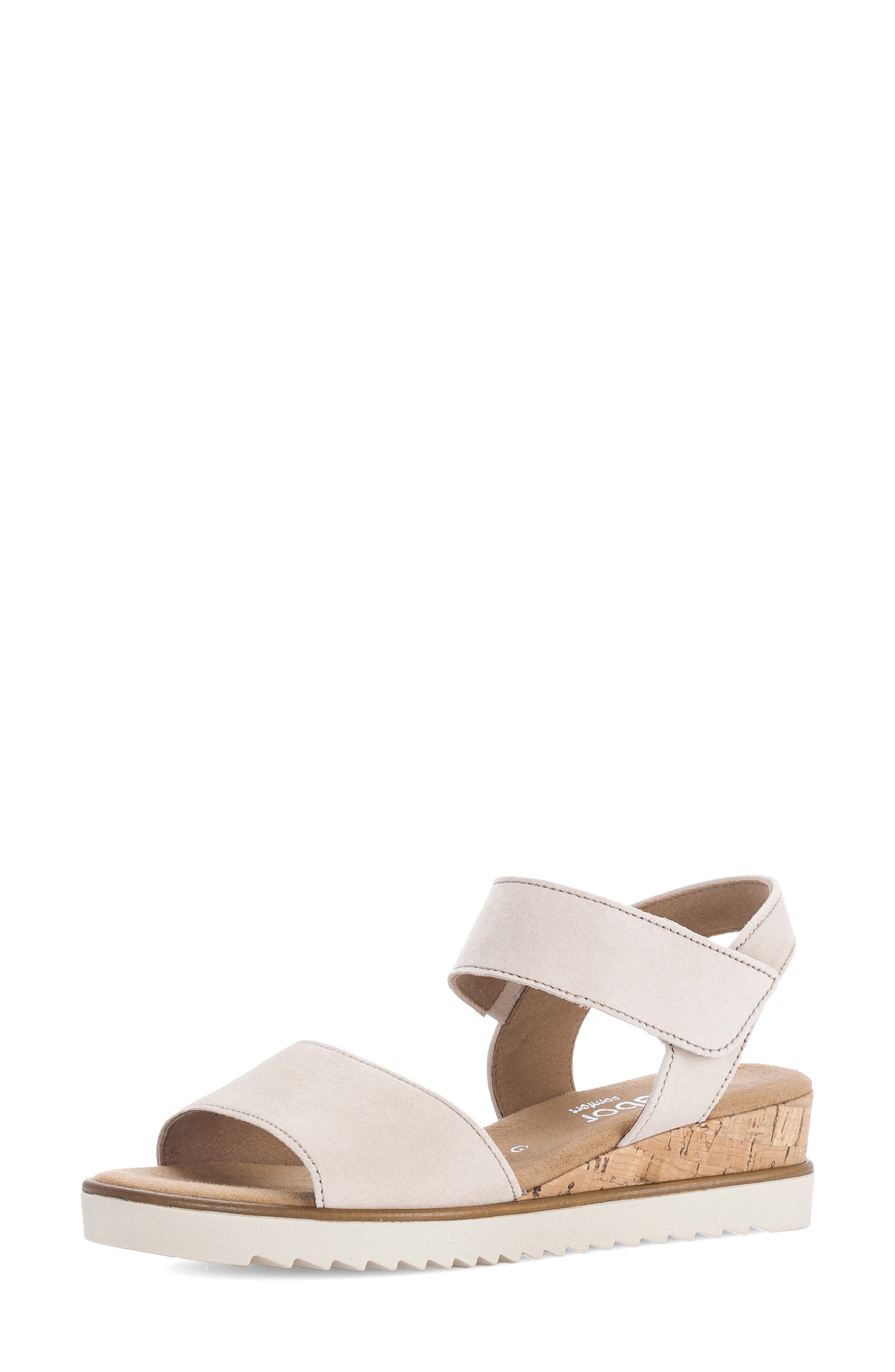 Gabor Cork Wedge Sandal, Main, color, Oak