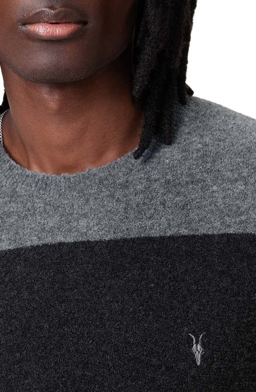 Allsaints Lobke Knitted Ramskull Crew Neck Jumper In Charcoal Grey