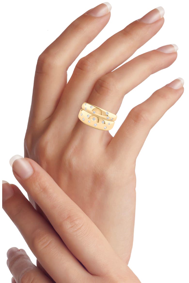 Set of 2 Cubic Zirconia Stackable Rings, Alternate, color, CLEAR GOLD