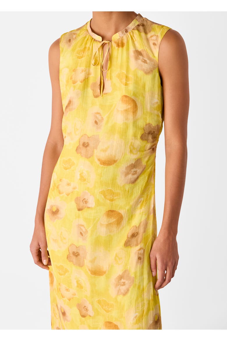 Sunshine Floral Textured Midi Dress, Alternate, color, Yellow/Multi