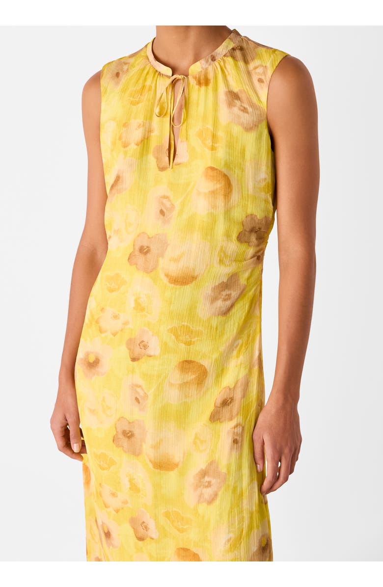 Whistles Sunshine Floral Textured Midi Dress, Alternate, color, Yellow/Multi