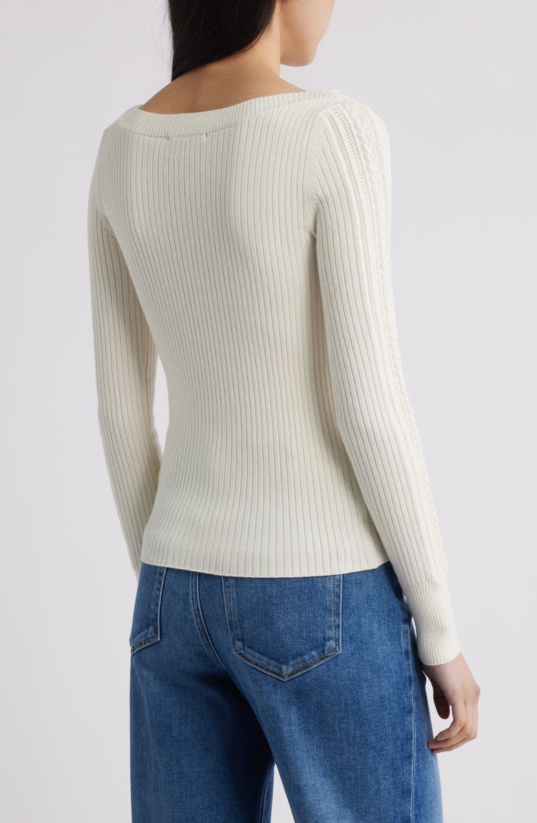 PAIGE Rhyse Rib Sweater, Alternate, color, Ivory