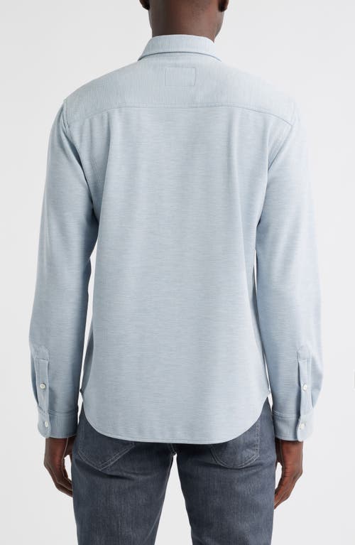Rails Vincent Bird's Eye Knit Button-down Shirt In Blue