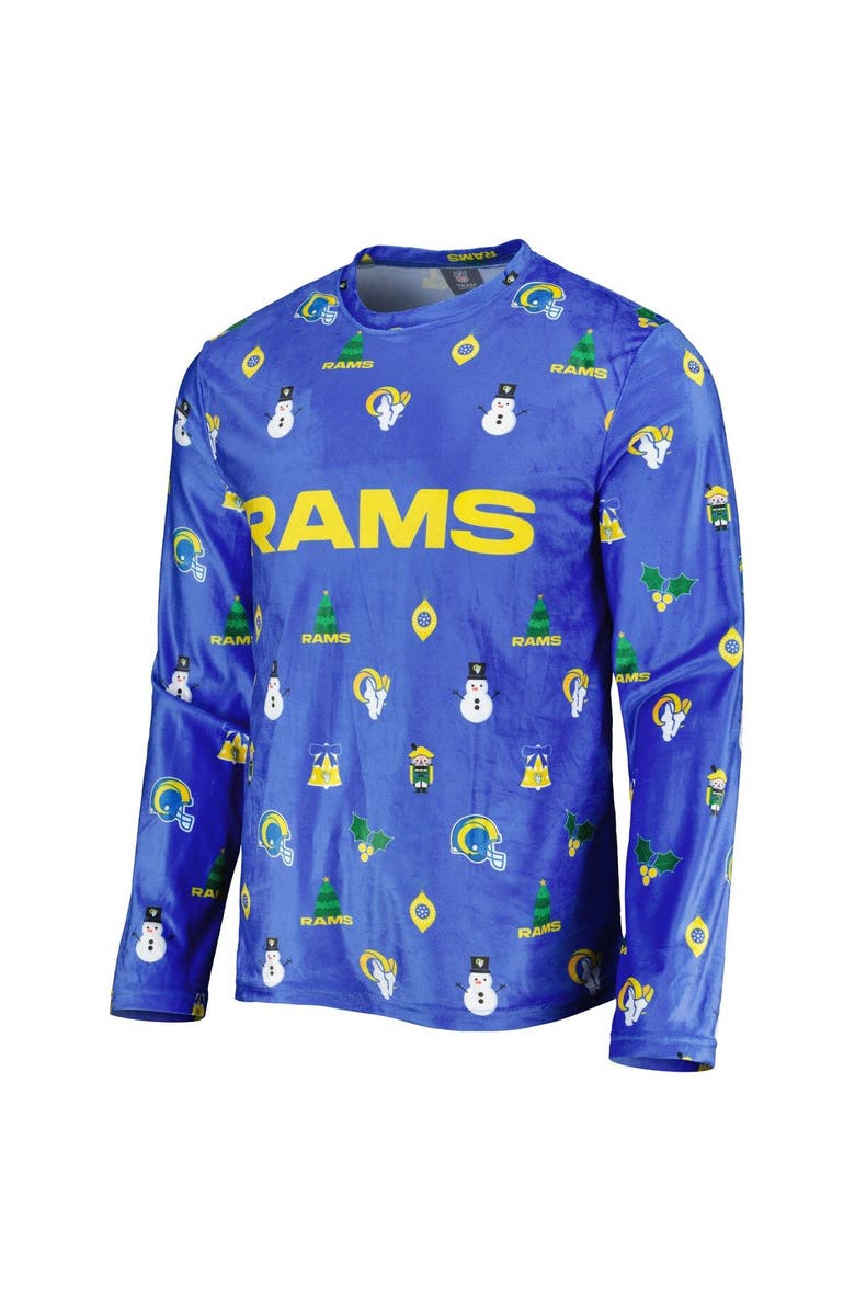 FOCO Men's FOCO Royal Los Angeles Rams Holiday Repeat Long Sleeve T-Shirt, Alternate, color,