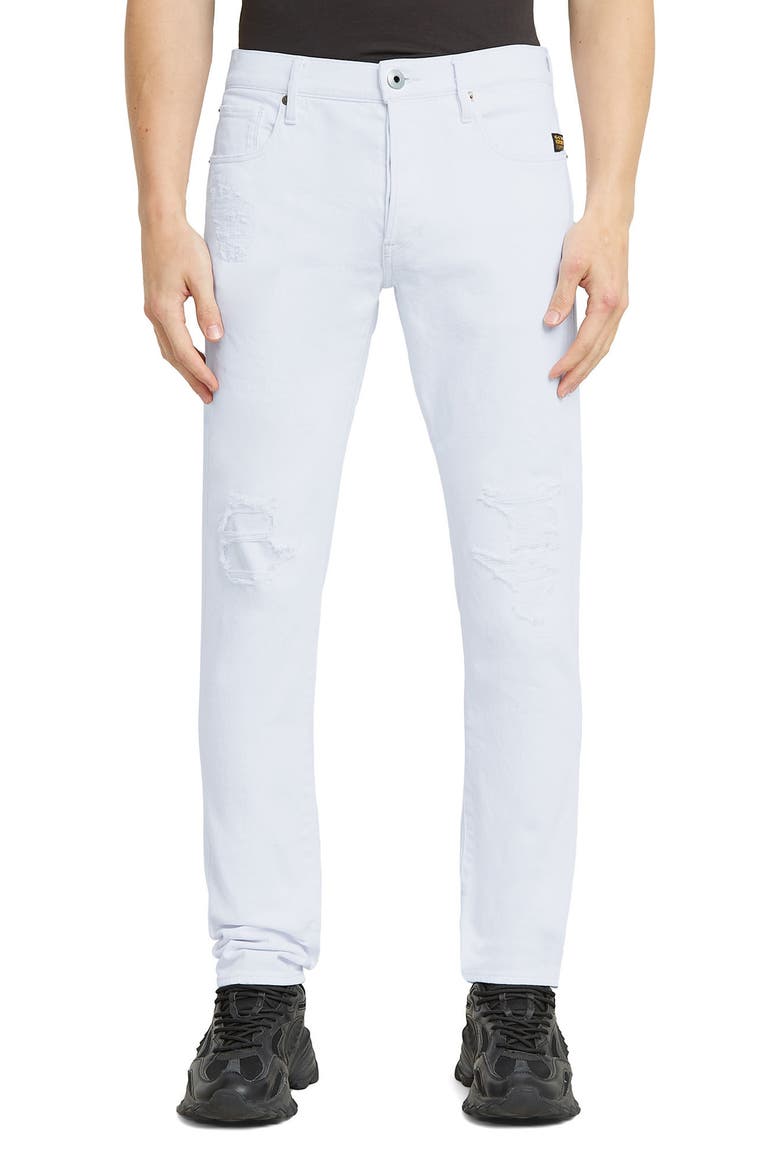 3301 Slim Fit Jeans, Main, color, PAPER WHITE GD DESTROYED