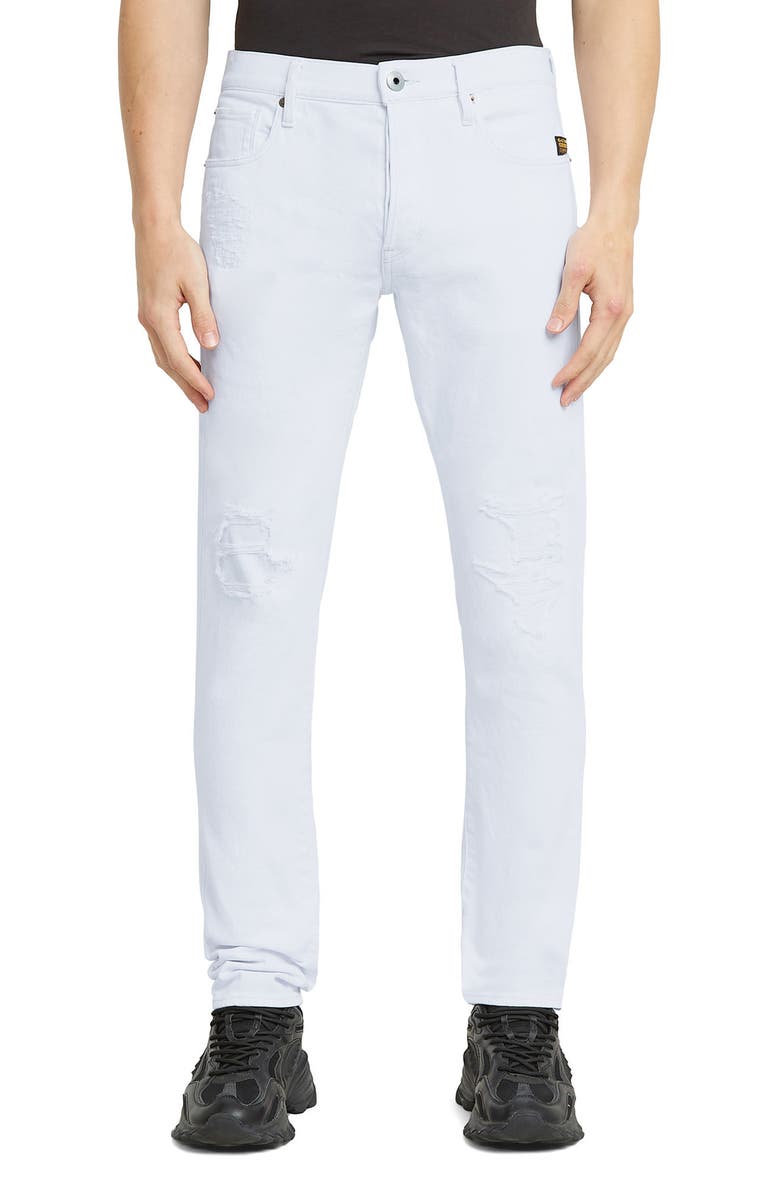 G-STAR 3301 Slim Fit Jeans, Main, color, Paper White Gd Destroyed