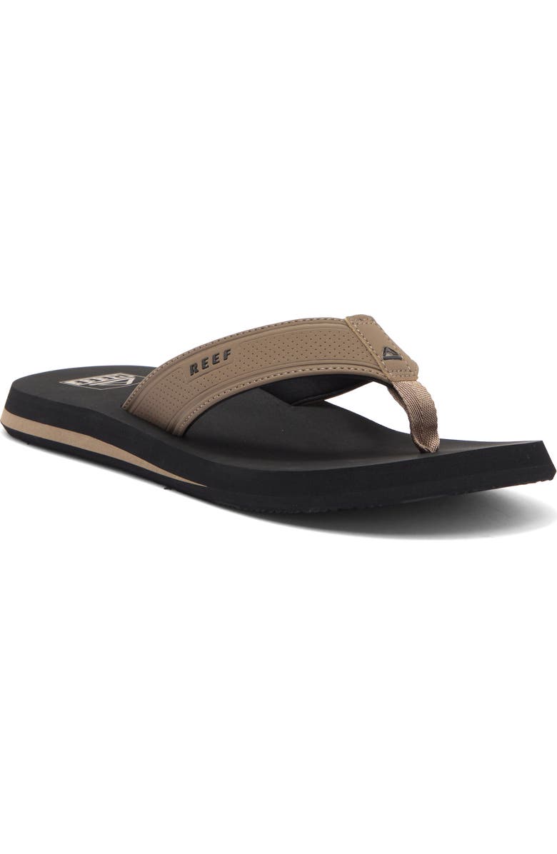 Reef The Layback Flip Flop, Main, color, Black/ Tan