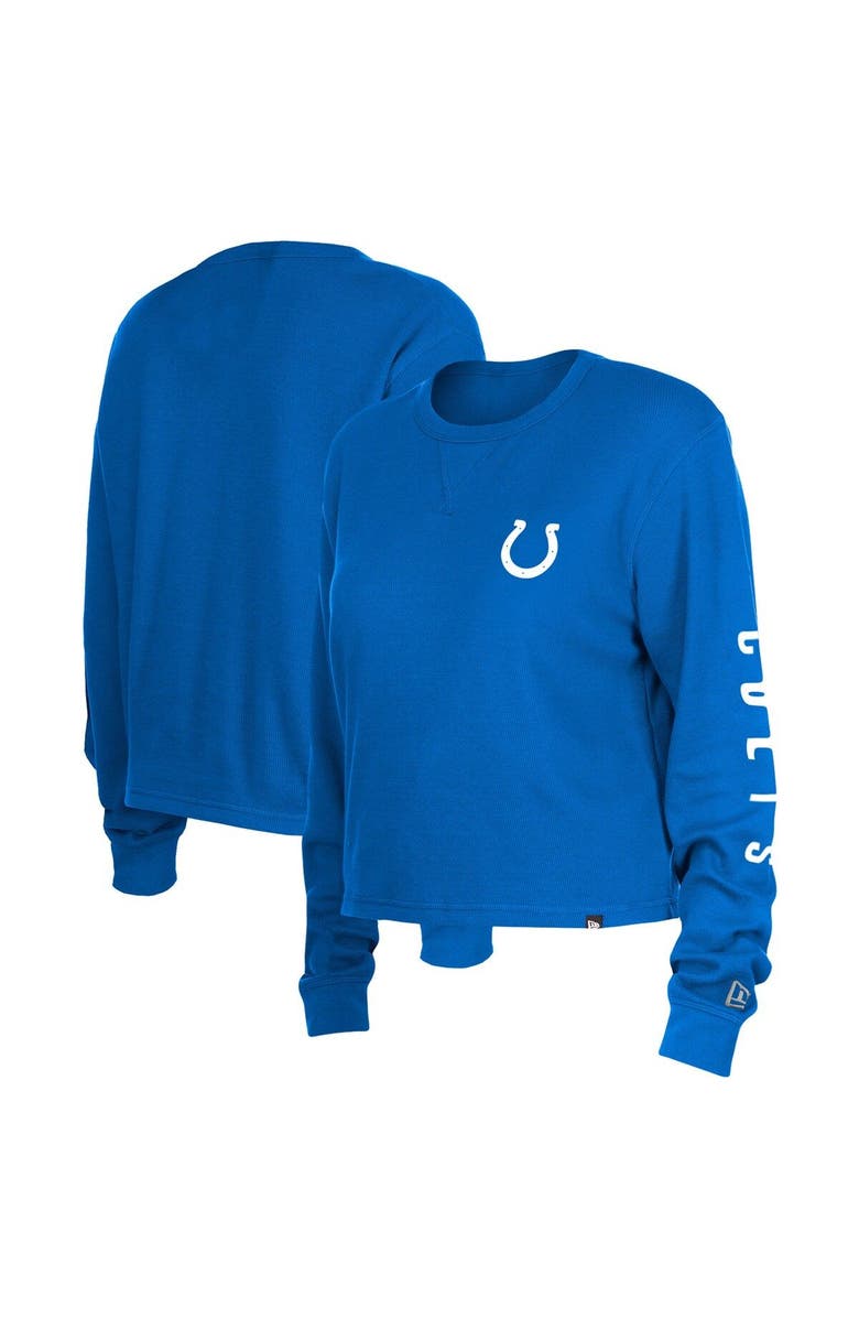 New Era Women's New Era  Royal Indianapolis Colts Thermal Crop Long Sleeve T-Shirt, Main, color, Royal