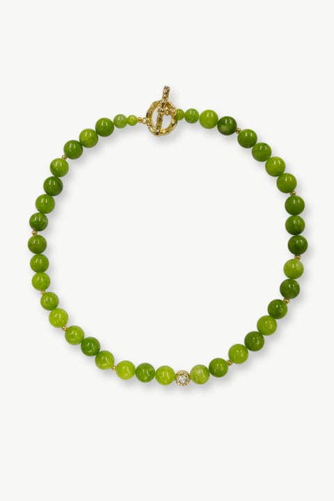 Olivia Peridot Bead Choker Necklace