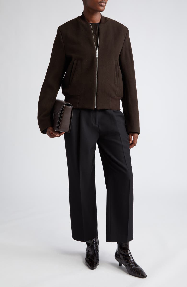 TOTEME Wool Blend Felt Sartorial Flight Jacket, Alternate, color, 