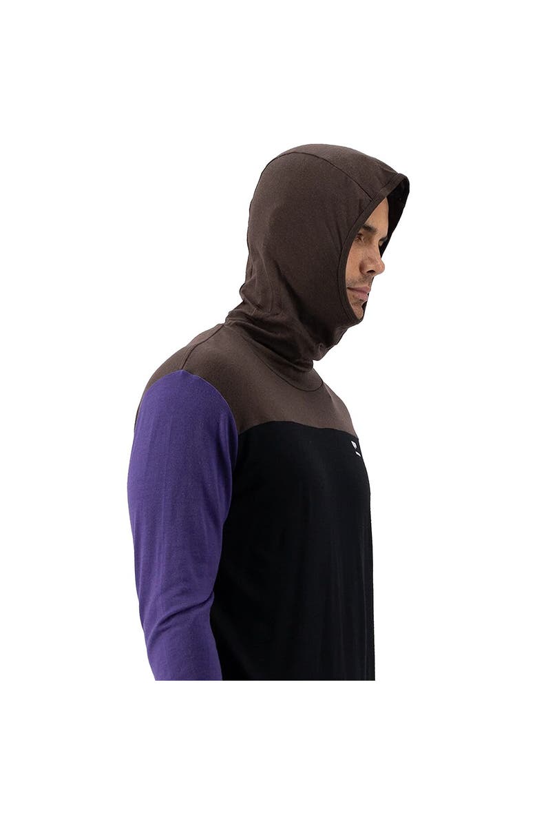 Mons Royale Yotei Powder Hoodie - Men's, Alternate, color, Violet/Cedar/Black