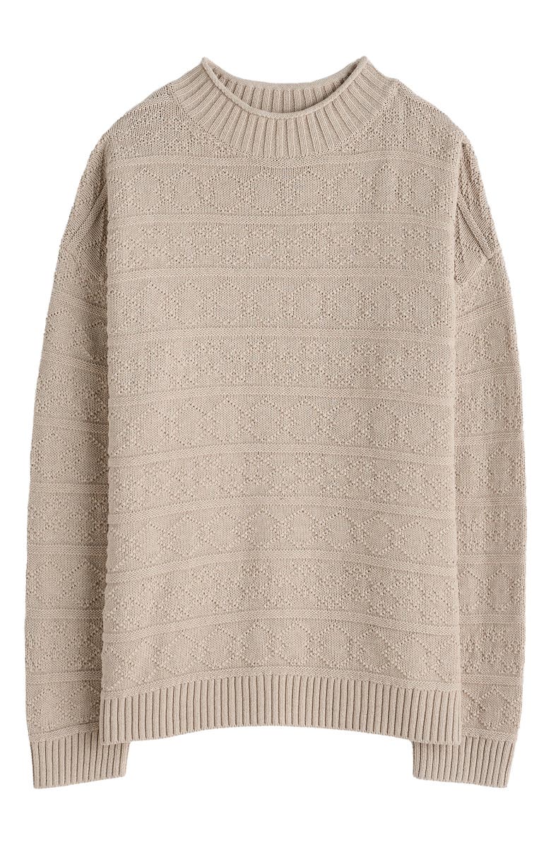 Seasalt Cornwall Penkestle Cotton Crewneck Sweater, Alternate, color, Knit Melange Aran