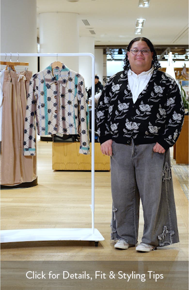 Cassie Mod Stripe Eyelet Cotton Jacket, sales video thumbnail