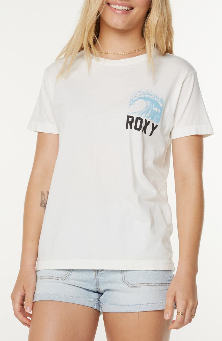 Roxy Adventures in Paradise Relaxed Fit Cotton Graphic T-Shirt, Main, color, Bright White