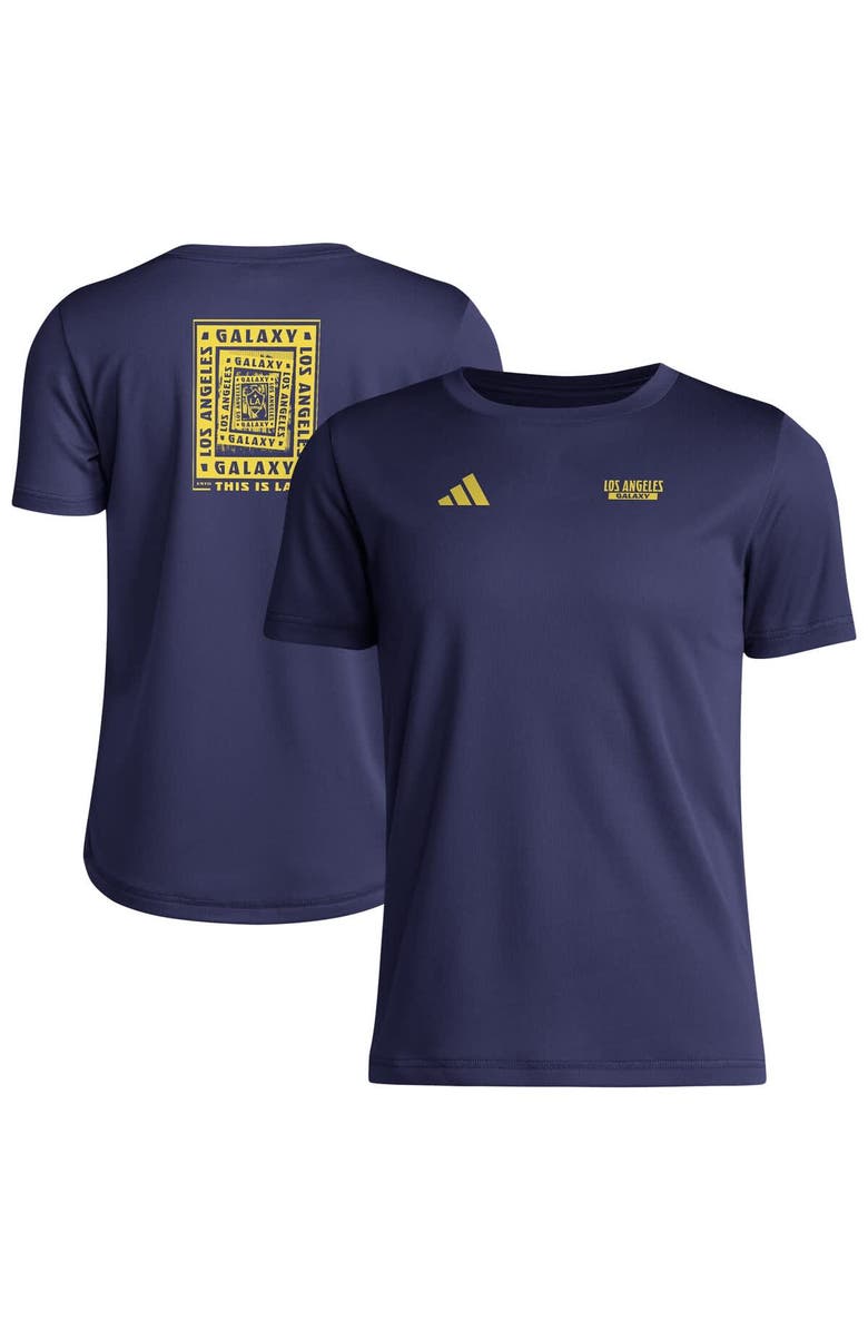 adidas Youth adidas Navy LA Galaxy Local Wrap T-Shirt, Main, color,