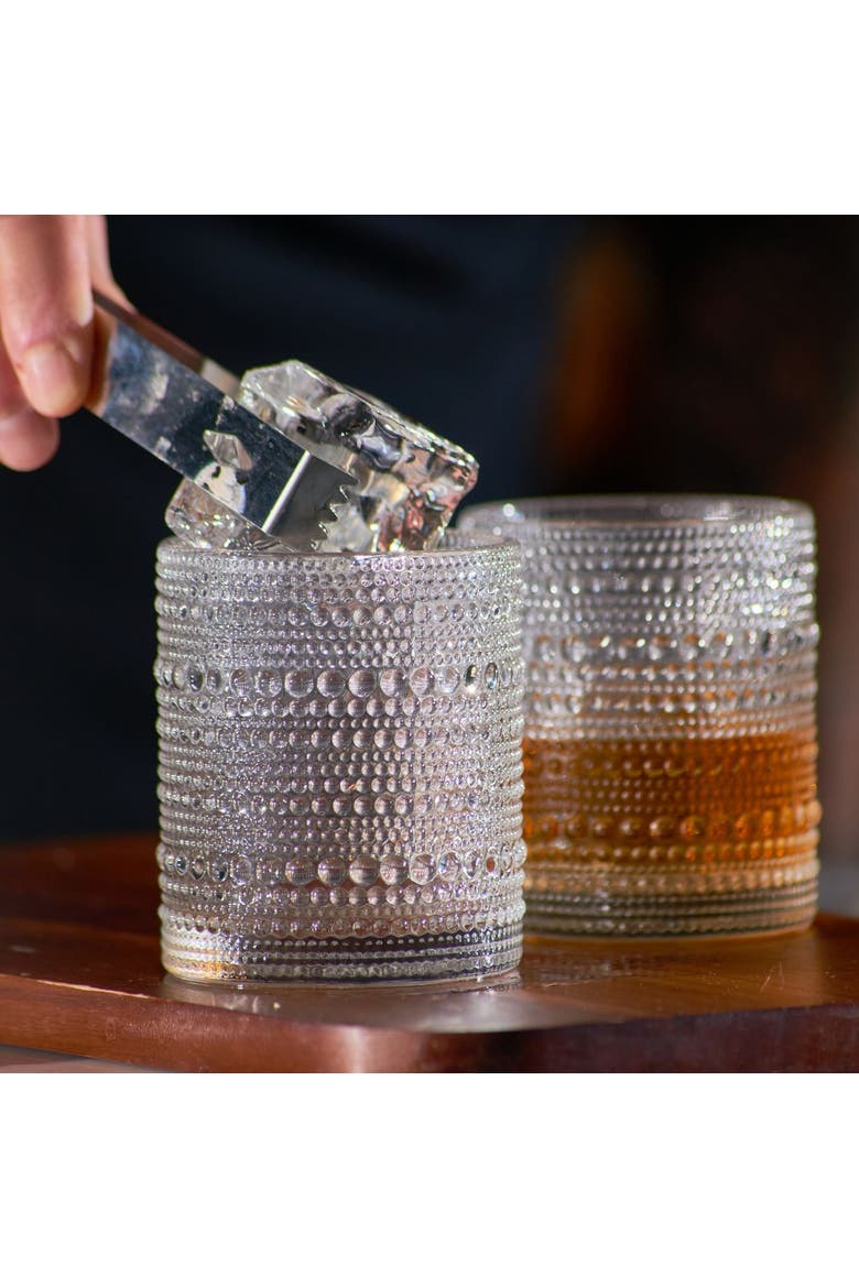 Vintage Clear Hobnail Lowball Whiskey Glasses - 10oz - Set of 4, Alternate, color, Clear