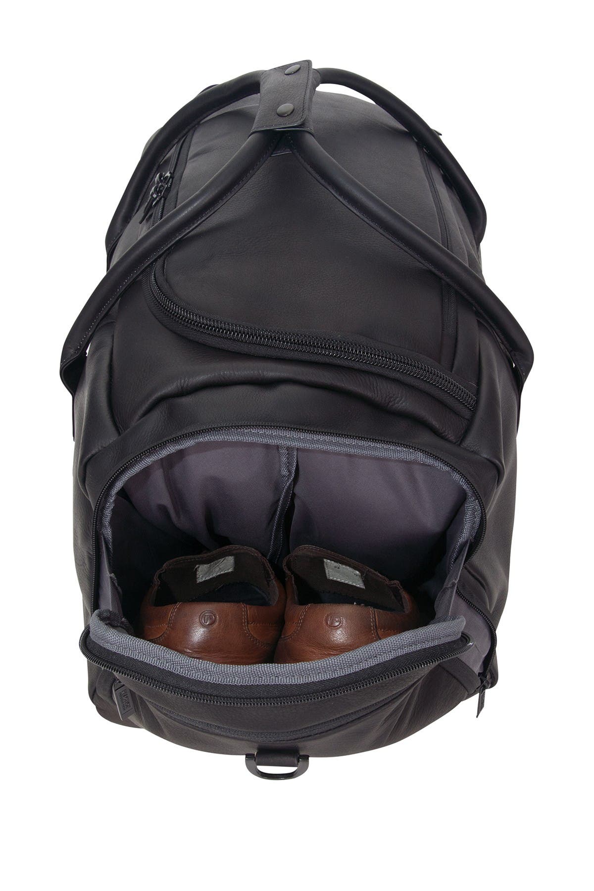 Kenneth Cole Reaction Colombian Leather 20" Carry-On Travel Duffel Bag, Alternate, color, Black