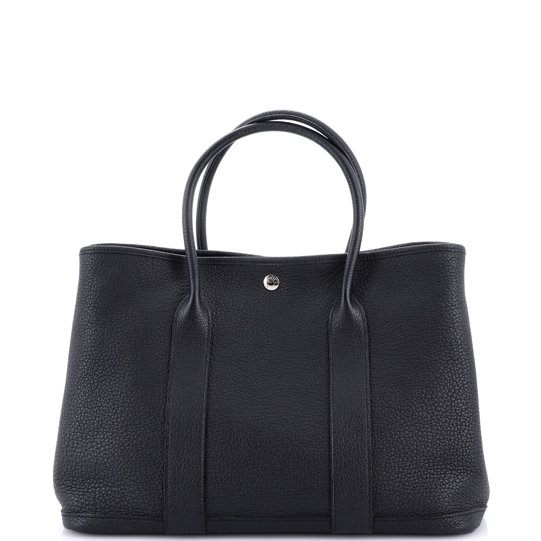 Pre-Owned Hermes Garden Party Tote Leather 36, Main, color, Noir