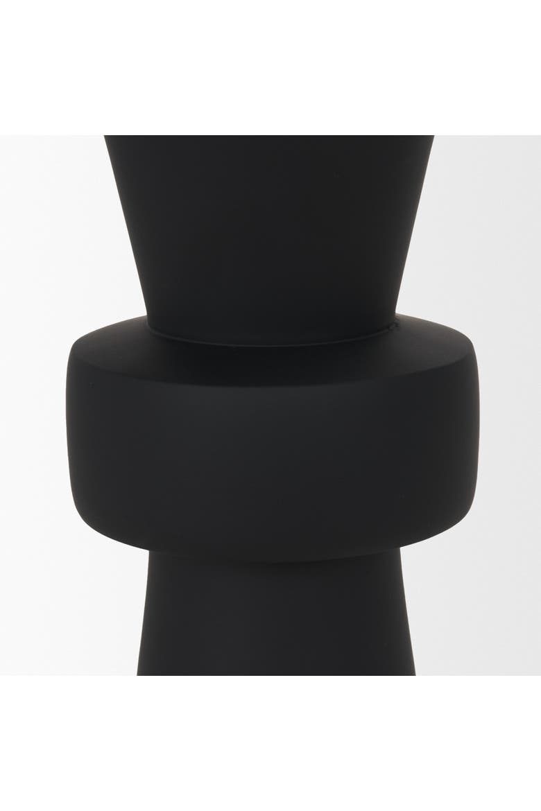 Odilia Smooth Metal Geometric Pillar Candle Holder, Alternate, color, Black