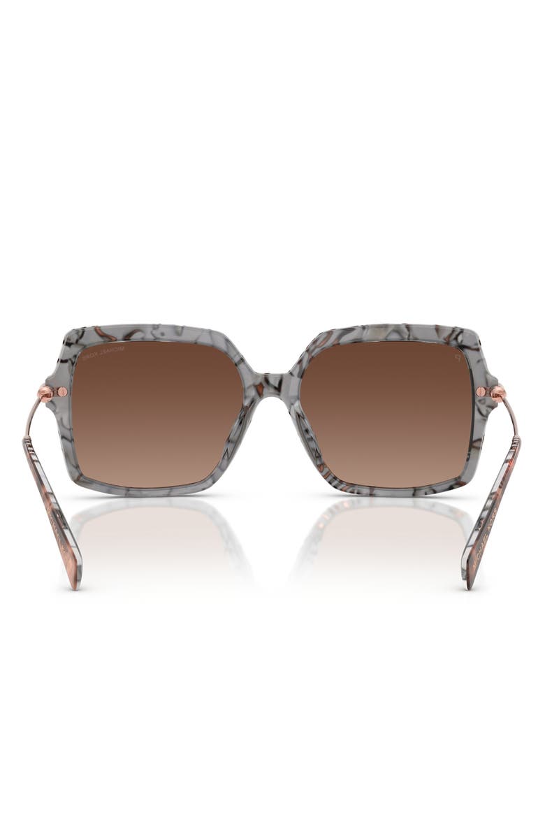 Michael Kors Quogue 57mm Polarized Gradient Square Sunglasses, Alternate, color, Pink Tortoise / Brown Polar