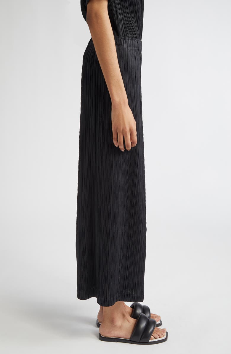 Pleats Please Issey Miyake Thicker Bottoms 1 Pleated Crop Wide Leg Pants, Alternate, color, Black