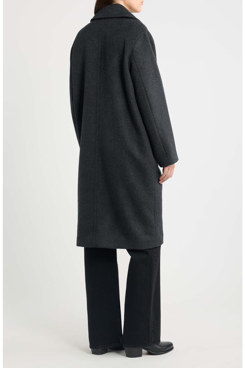 Relaxed Double Breasted Coat, Alternate, color, DK HEATHER GREY